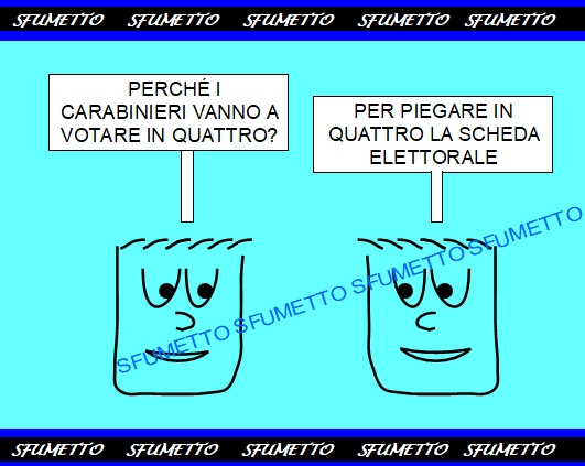 Perché i carabinieri vanno a votare in 4<br />Piegare in 4