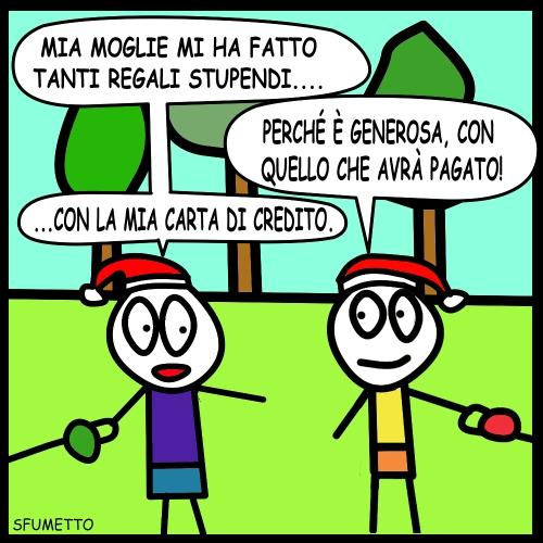 la moglie che compra tanti regali